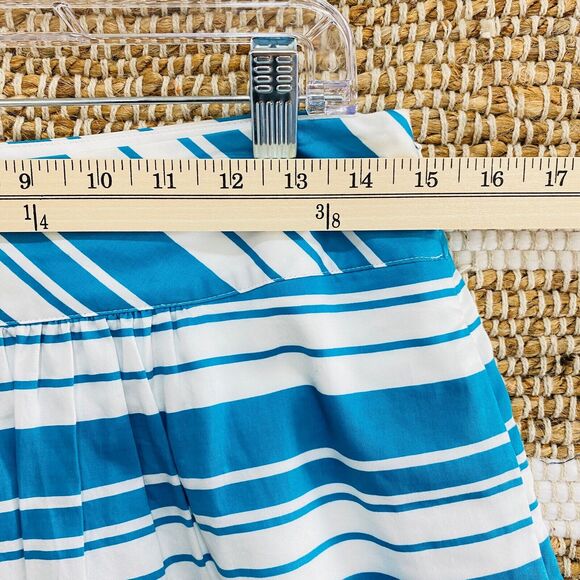 TALBOTS PETITES A-Line Skirt Women's Size 6P Blue Yellow Pleated Floral Stretch - Picture 6 of 9